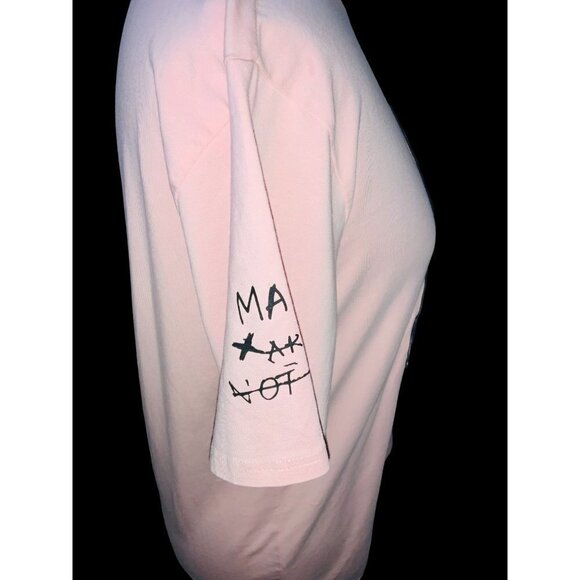 BKYS LADIES SHORT SLEEVE PINK BEAR MAKE ART NOT WAR TEE TSHIRT NWOT SMALL - Picture 3 of 7